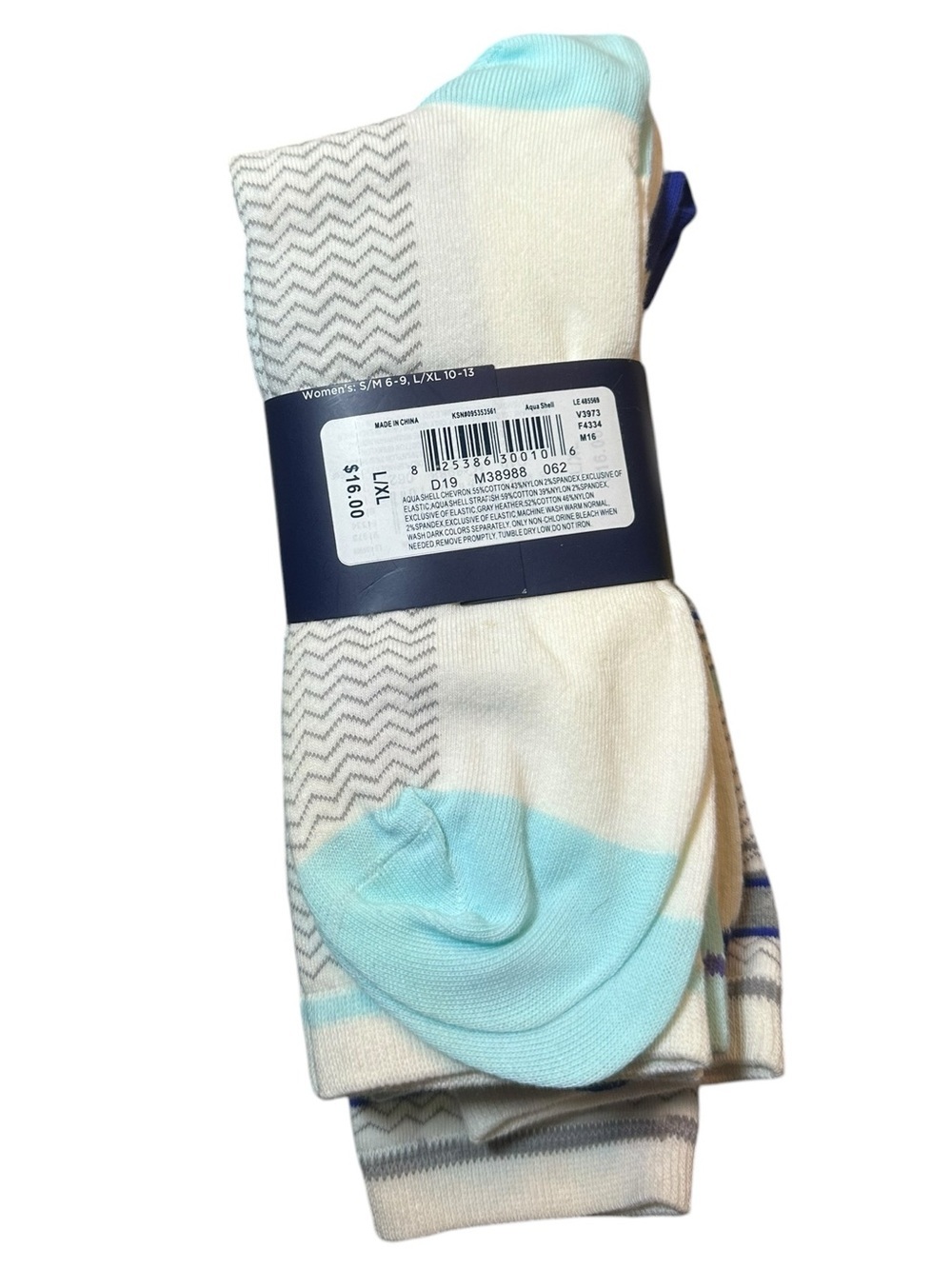 NWT ✨ Lands' End seamless toe crew socks Women’s L/XL 10-13 - Picture 2 of 2